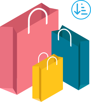 Three Shopping Bags with the Parsons Problem Icon